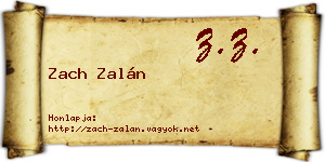 Zach Zalán névjegykártya